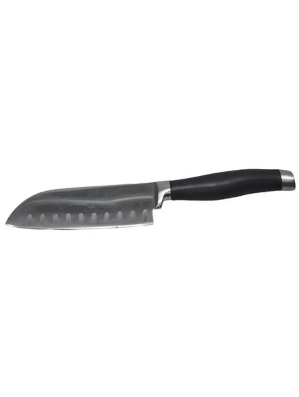 The Pampered Chef Santoku Knife German Stainless Steel Blade Black Handle